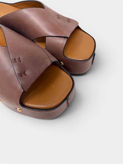 Ciabatta platform in pelle con borchie IL LACCIO | CAROLAD1VACCHETTACOFFEE